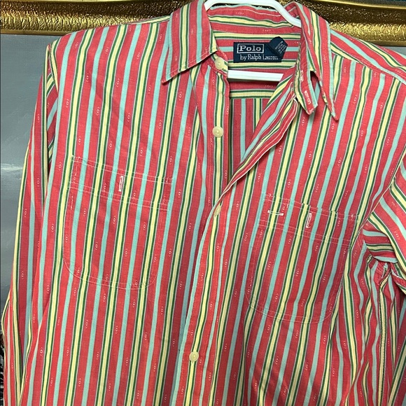 Polo Ralph Lauren 100% Cotton Striped Button Down | Men’s Medium | Vintage Prep - Picture 3 of 12